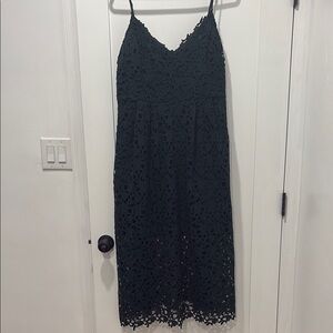 Astr Green Slip Dress with Spaghetti Straps and V-Neck